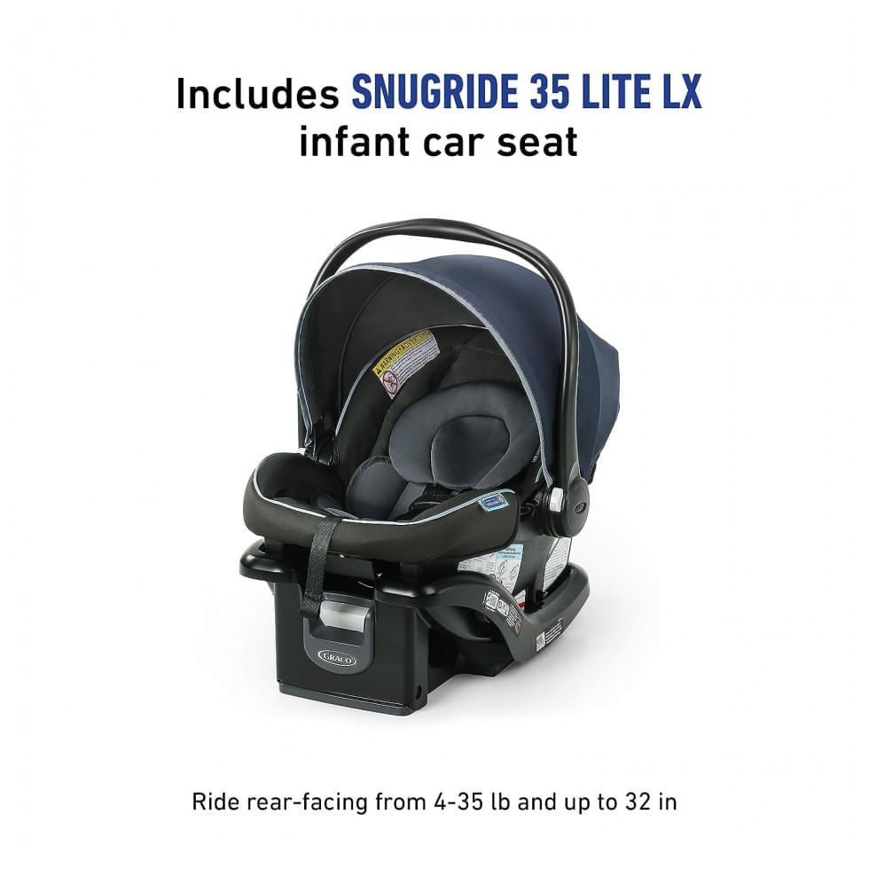 Carrinho de Bebê com Cadeira para Carro Graco Modes Element LX, Cinza