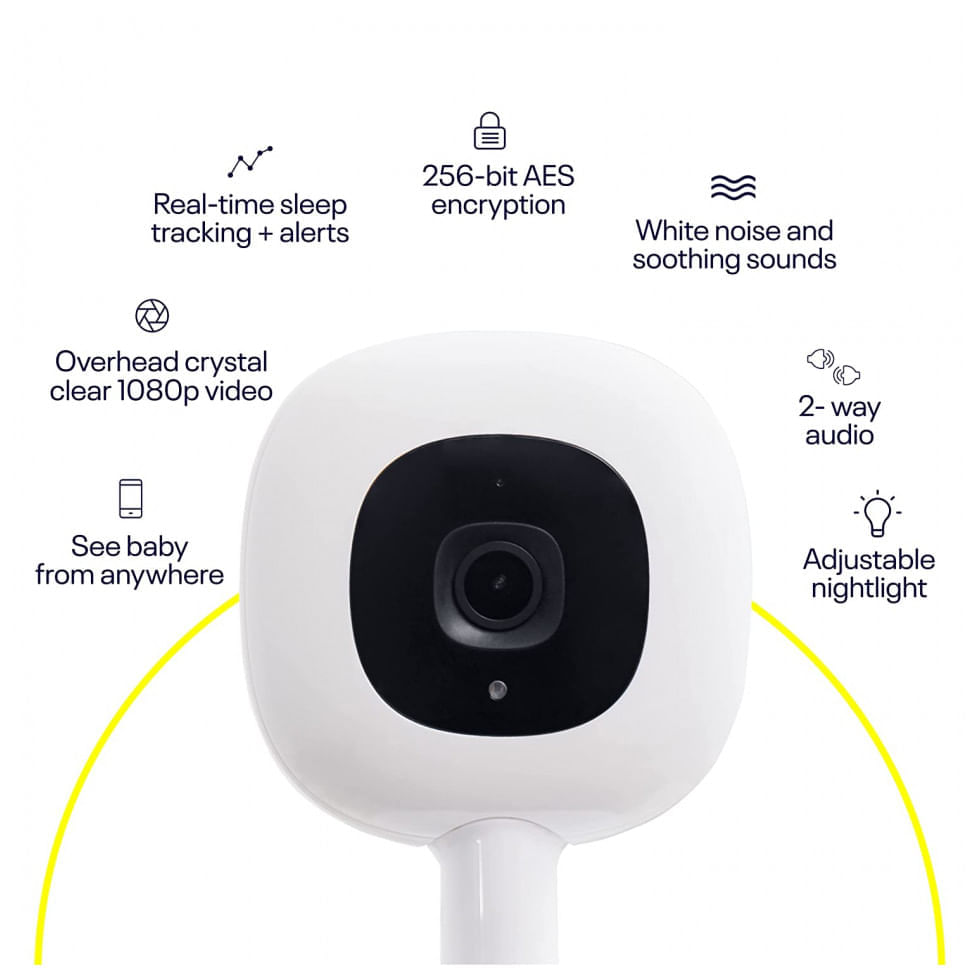 Encontraproduto.com.br - Babá Eletrônica 1080p com Suporte de Chão, Compatível com IOS e Android, NANIT N301US, Branco